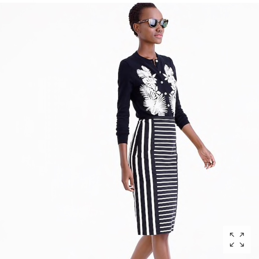 J. Crew mixed-stripe pencil skirt